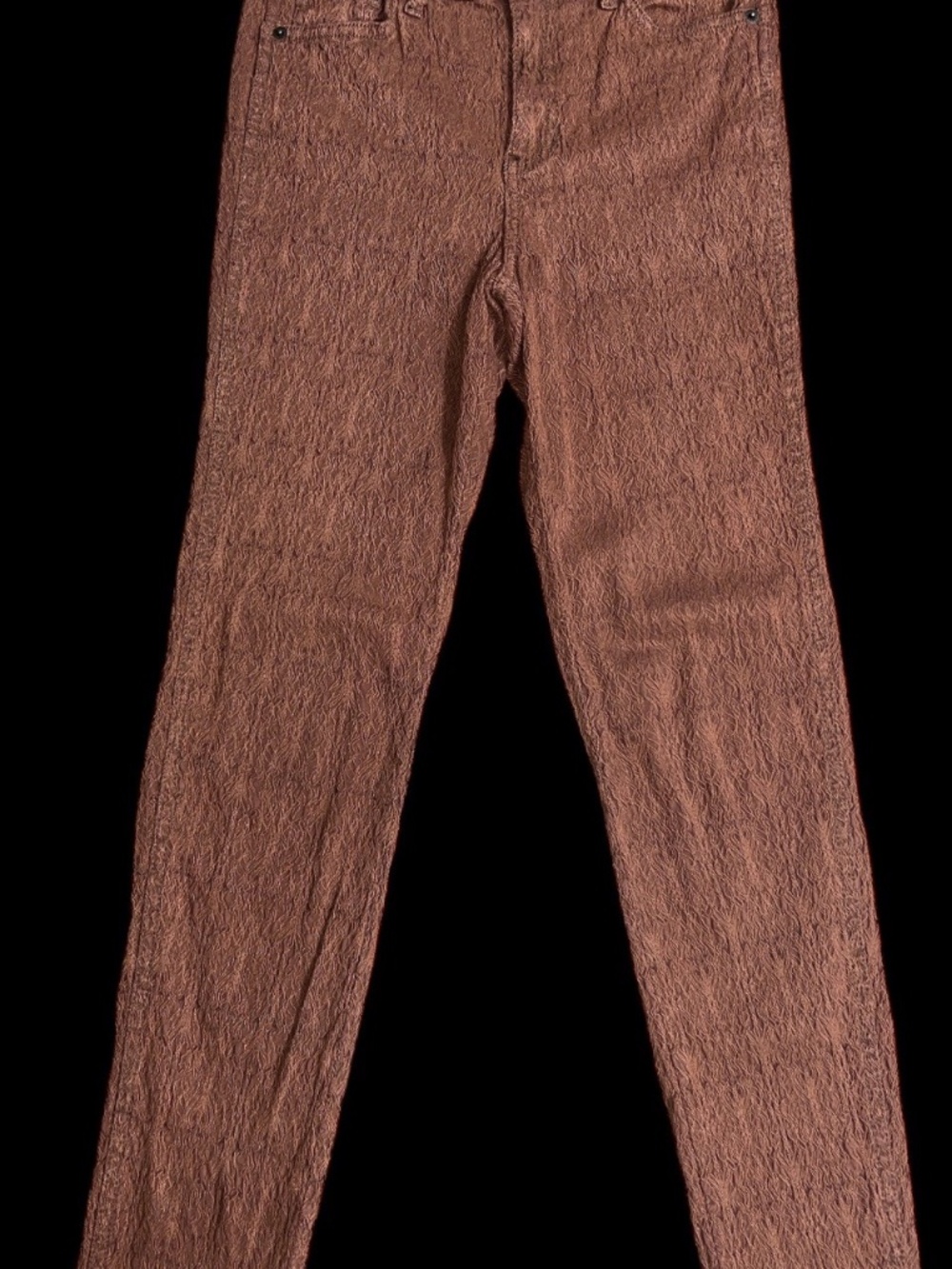 Free People Womens Skinny Jeans Size 27 Rust Brown Distressed Stretch Denim Chic